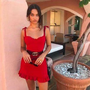 Reformation Christine Dress + Lipstick